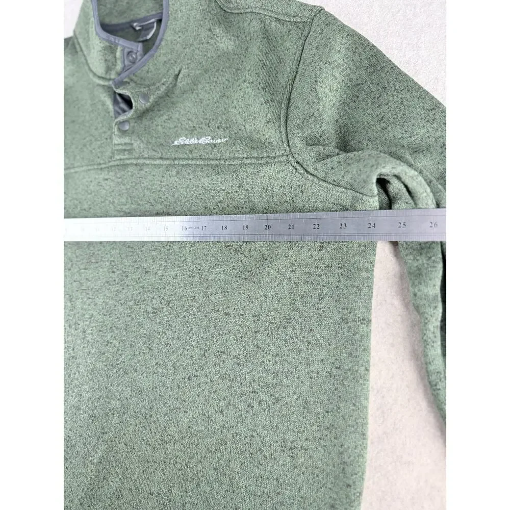 Eddie Bauer Radiator Fleece Sweater Mens XL Green T Snap Pullover Outdoor - Picture 6 of 7